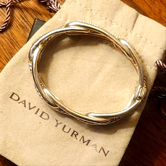 David Yurman | Diamond Labyrinth Link Bangle Bracelet - Size Medium - Picture 5 of 10